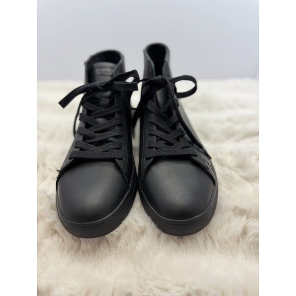 Clae Bradley Welt High Top Sneakers Mens 8 Black Leather Casual Minimalist Shoes main image 4